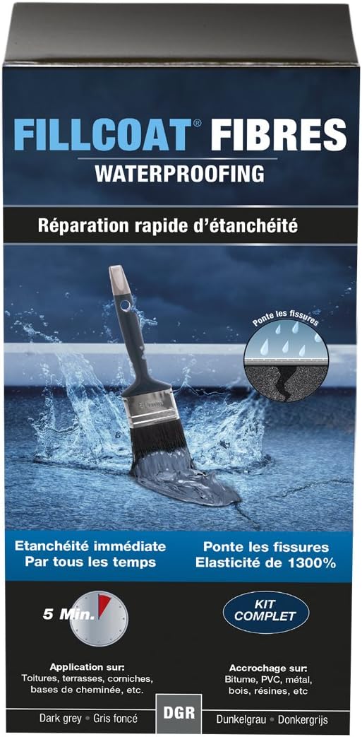 26.KIT.1 Fill coat Fibres, Instant Waterproofing In Any Weather, Dark grey