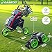 EASEGO Golf Push Cart 3 Wheel : Golf Bag Cart Foldable with Phone/Cup/Umbrella Holder Compact Golf Pull Carts Quick Fold Golf Caddy Push Carts with Large Wheelbase for Different Terrain (Lemon Green)