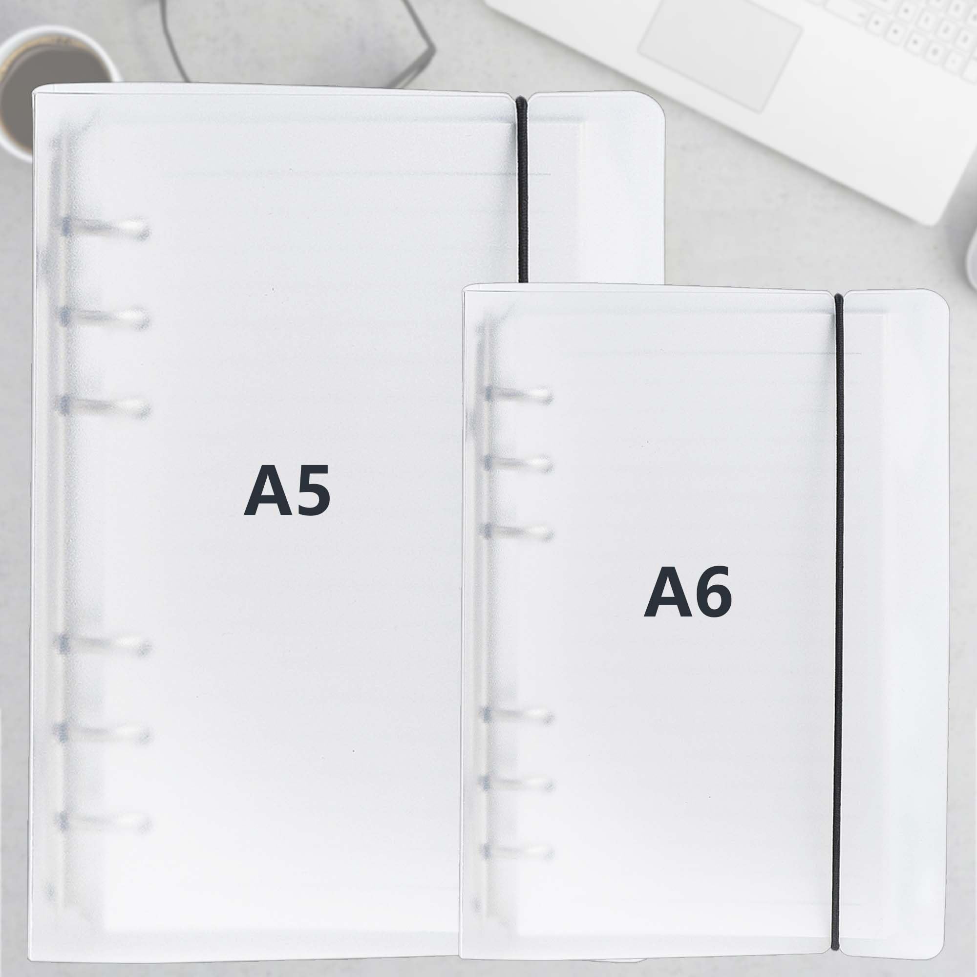 DesertBoy A6 ring binder, segregator A6 z 135 arkuszami papieru uzupełniającego, 2 kieszeniami na segregator i 4 przekładkami, segregator z wymiennym wkładem, organizer segregatora