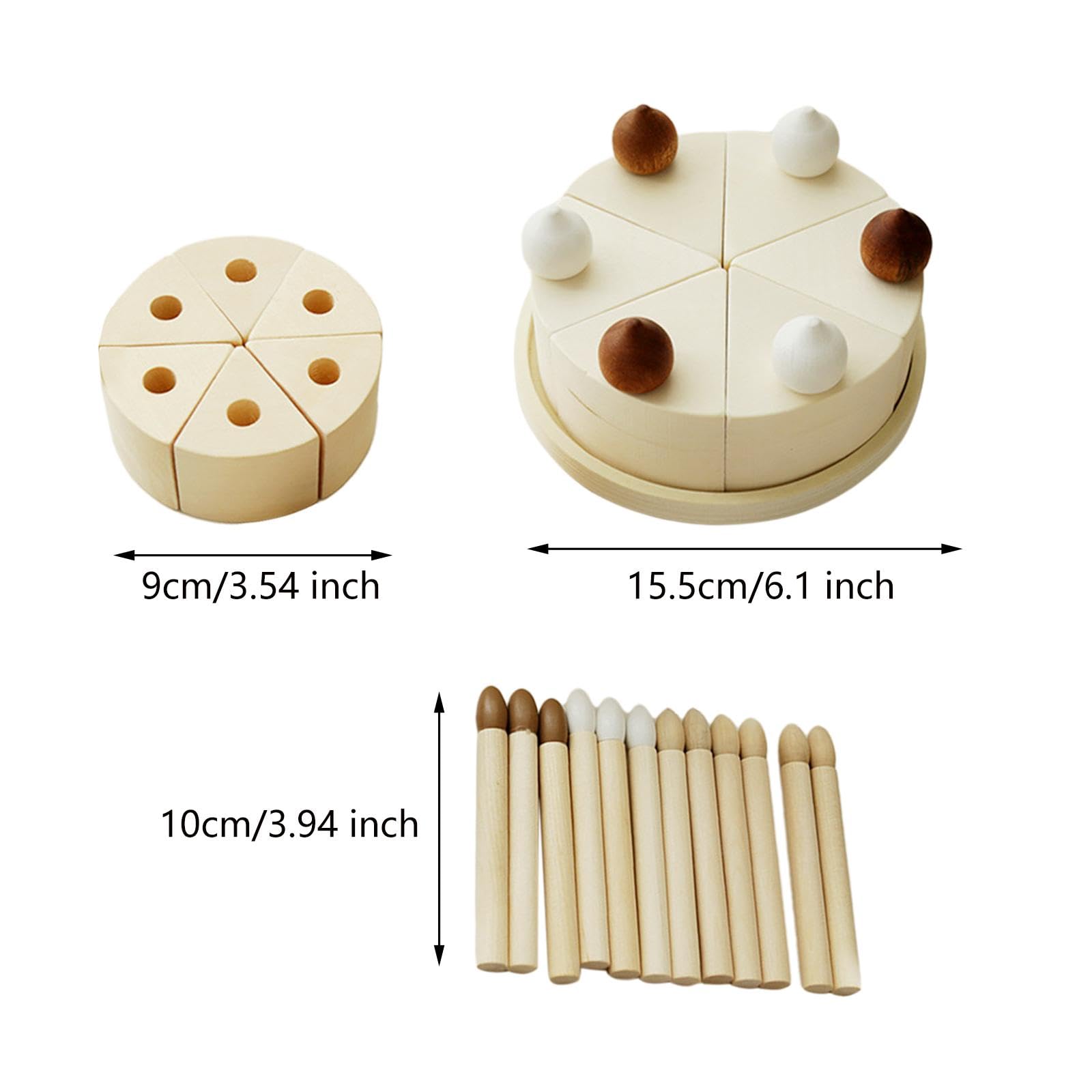 Juguetes de Madera para Cortar Pasteles de Cumpleaños, Pasteles para Fiestas de Cumpleaños, Bricolaje, Cognitivos, Juguetes Educativos Tempranos, Jugu, Doble Capa