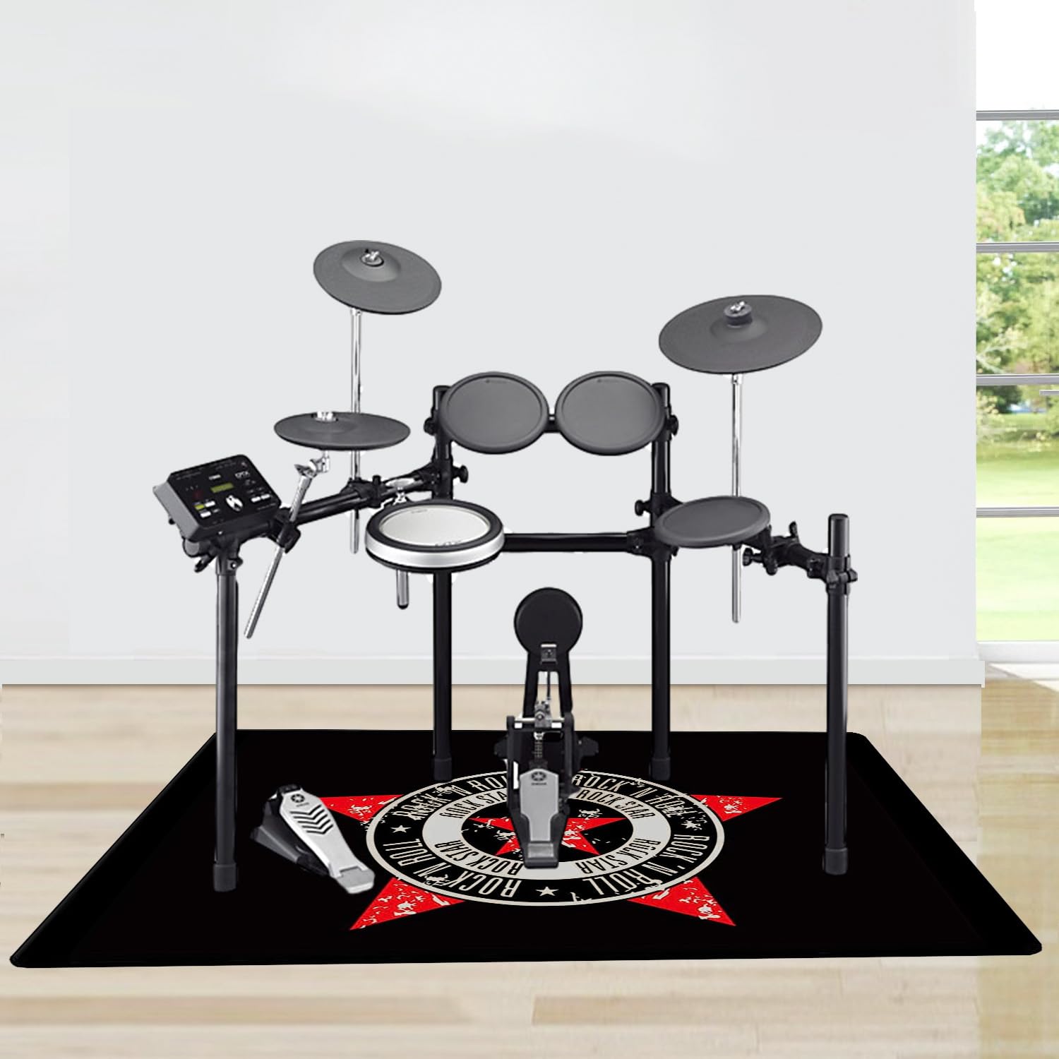 Tapis Batterie Antidérapant 160x150cm - Tapis Insonorisant Pour Batterie Acoustique/Électronique