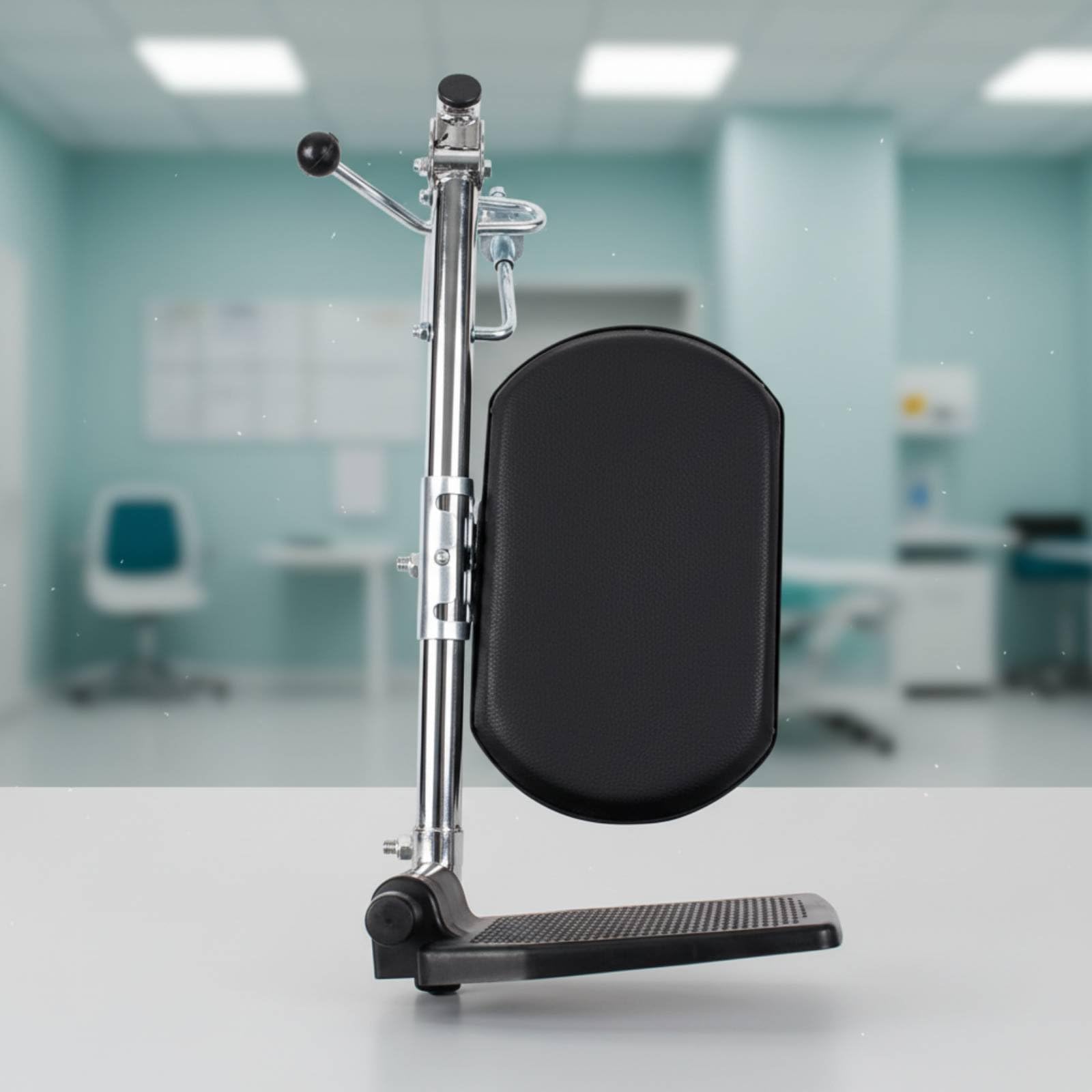 Footrest Poggiagambe Regolabile Supporto Gambe Pedalina Universale Telaio in Metallo Poggiapiedi Robusto Comfort Seduta, Supporto Per Gamba Destro Multifunzione Cromato