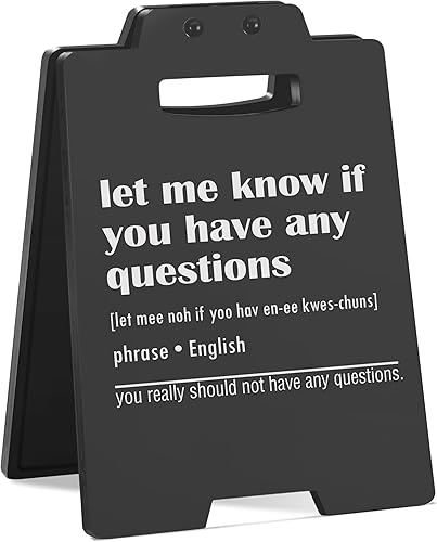 Miniatura 25 de Divertido letrero de escritorio de oficina, decoración sarcástica de cubículo para compañero de trabajo, jefe, empleado, regalo de broma para