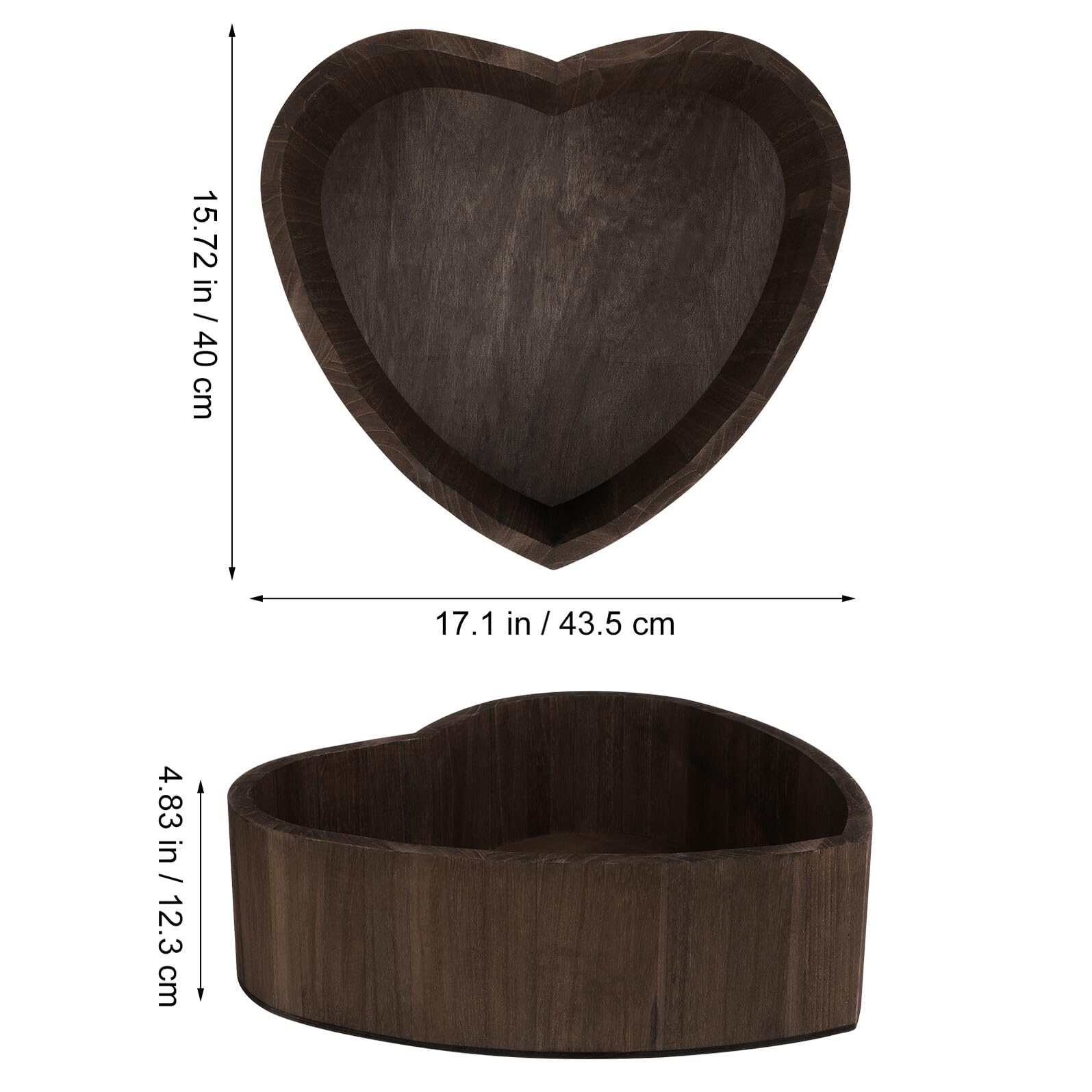 Forma de Corazón Cesta de Madera para Fotos de Bebés