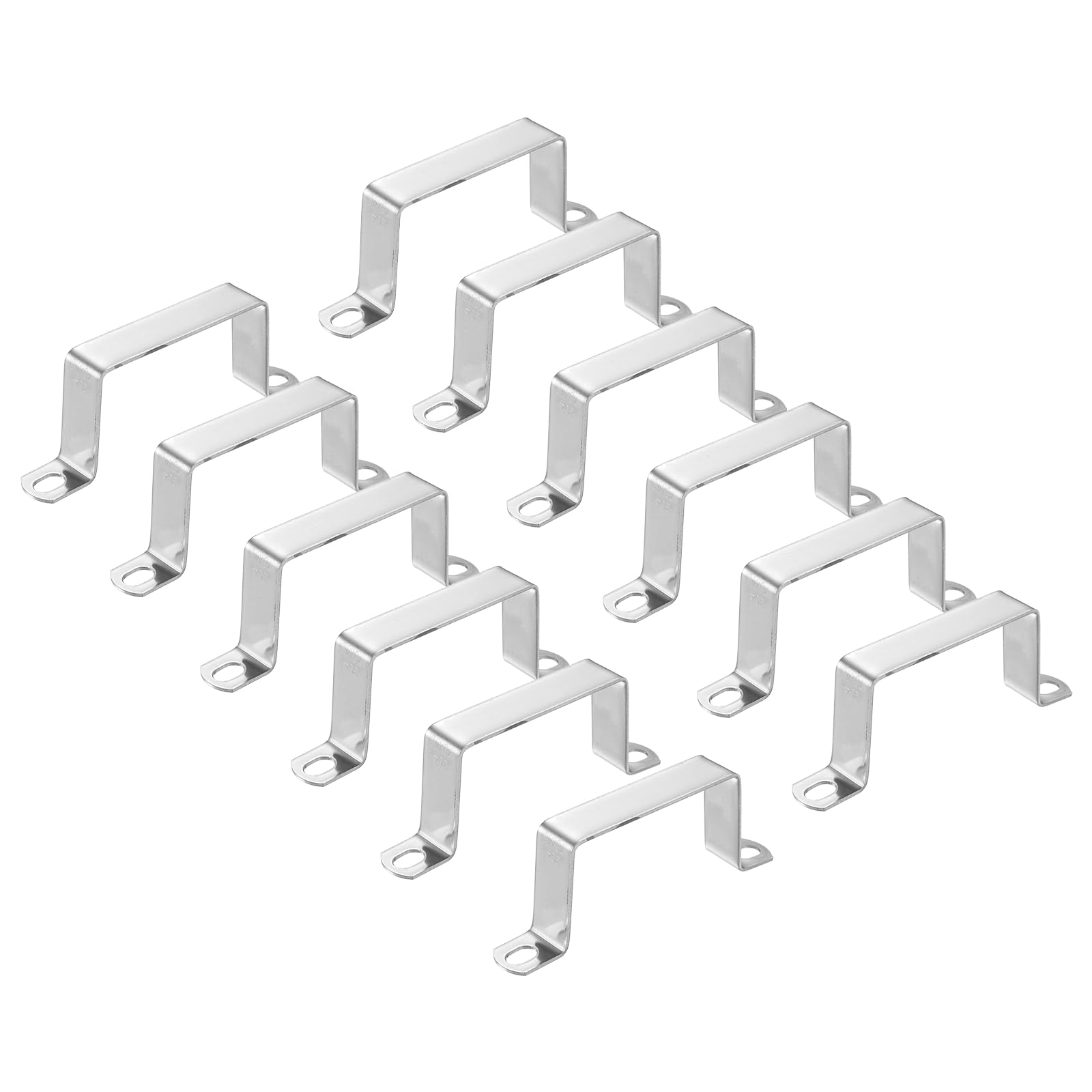 HARFINGTON 12 morsetti quadrati per tubi, 75 x 45 mm, in acciaio inox 304 | Morsetto a forma di U, staffa connettore per tubo quadrato con fibbia per tubo flessibile