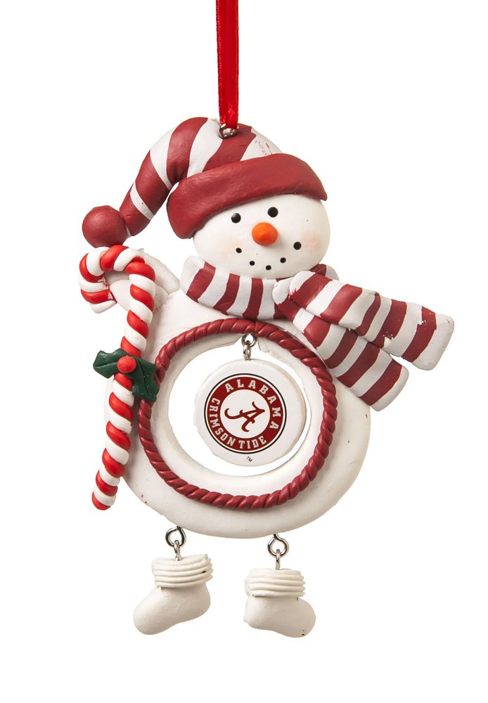 Evergreen Enterprises NCAA Alabama Crimson Tide OrnamentClay Dough Snowman Design, Team Colors, One Size