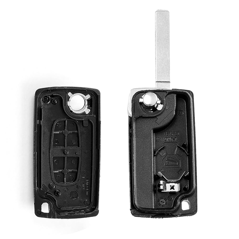 2-przyciskowe etui na kluczyki samochodowe kompatybilne z Peugeot i Citroen - 207, 307, 308, 407, 607, 807, C2, C3, C4, C5, C6, C8, DS3, DS4, zapewnia ochronę i styl (2 sztuki)