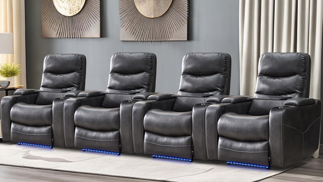 U8518 BLANCHE CHARCOAL LEFT SIDE POWER RECLINER WITH USB main image 1