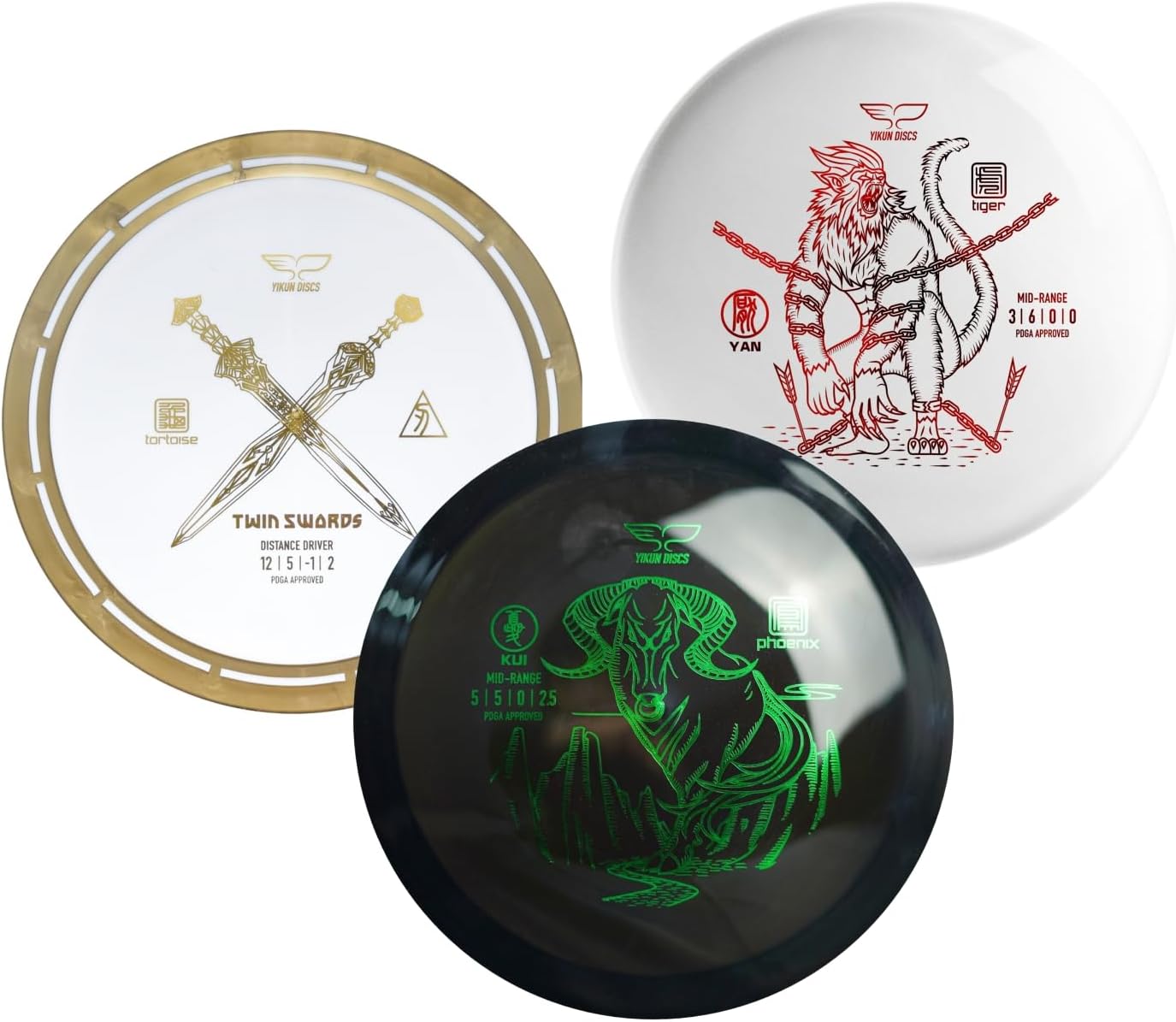 Yikun Disc Golf 1pc Distance Driver and 2pcs Midrange Disc Golf 165-175g Perfect for Outdoor Games