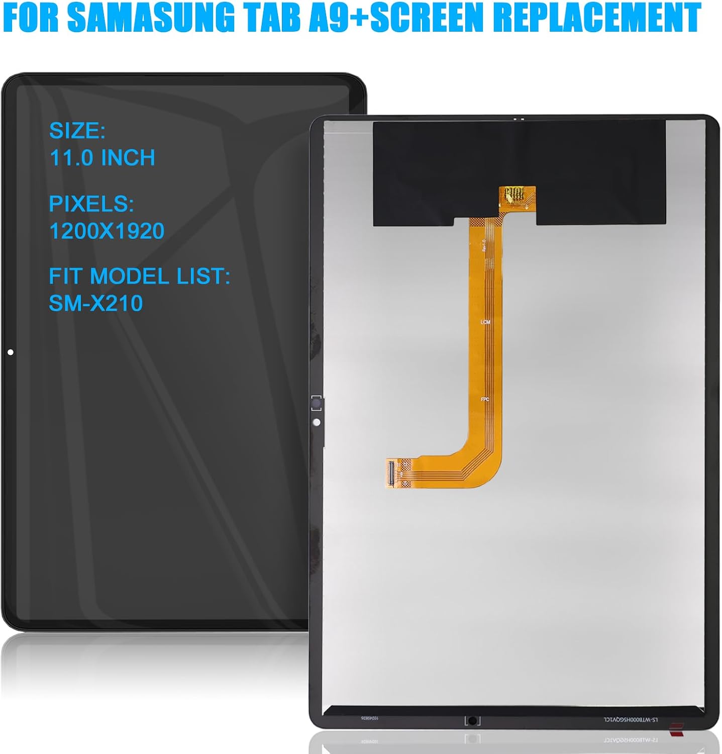 for Samsung Galaxy Tab A9+ Screen Replacement Tab A9 Plus LCD Display for Samsung Tab A9+ SM-X210 SM-X215 SM-X216B LCD Digitizer Touch Screen-Without Repair Tools