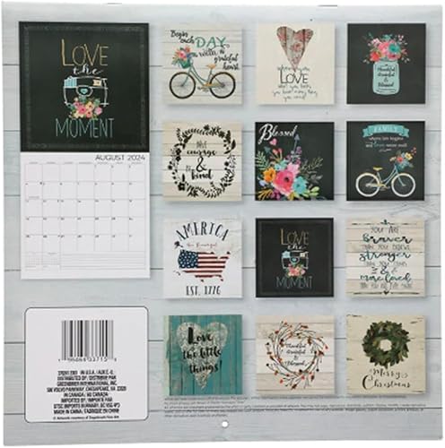 Miniatura 2 de Calendario de pared 2024, estilo mensual de granja, 11 pulgadas, con 300 calcomanías organizativas coloridas (Today is a Good Day)