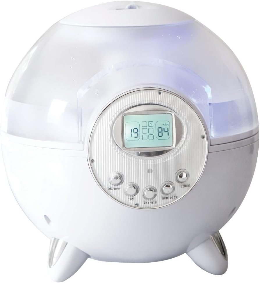 PowerPure 2000 Ultrasonic Mist Humidifier - Permanent Ceramic Filter - LCD Display - Remote Control