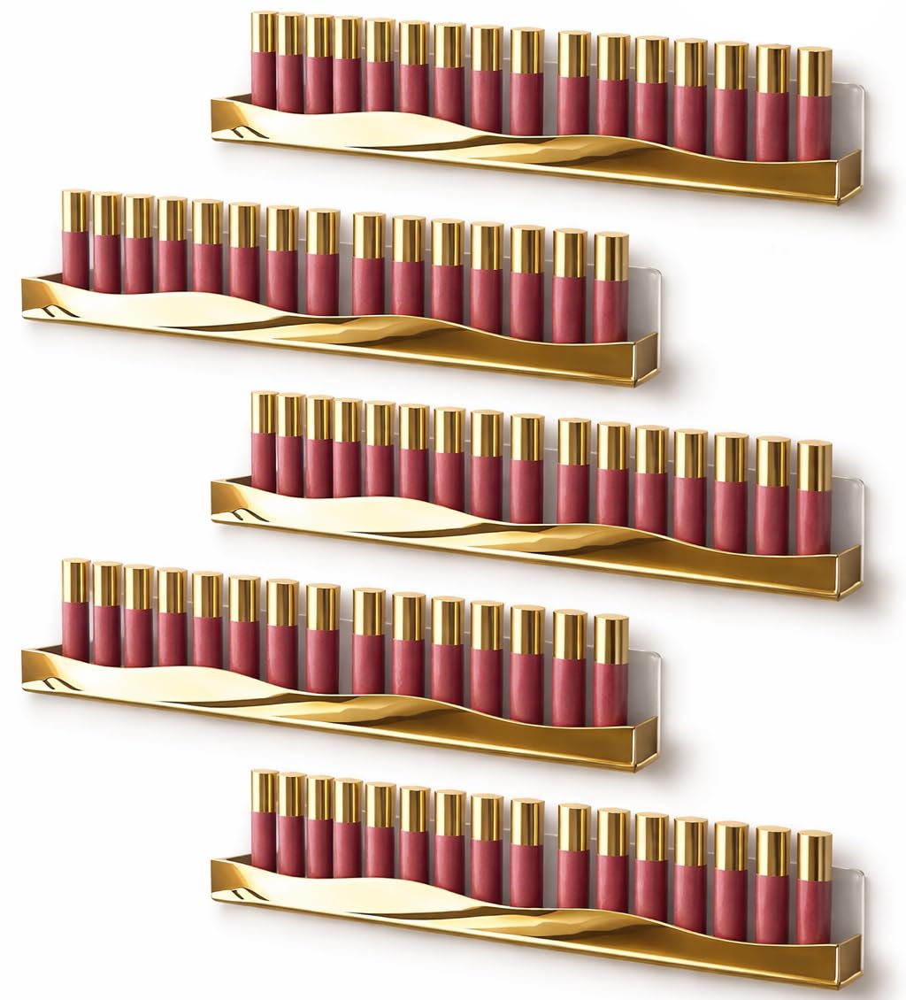 Parikshit Sublimation acyrlic 4pcs Nail polish lipstick organizer holder stand wall mount for shop home display self adhesive (4)-image-6