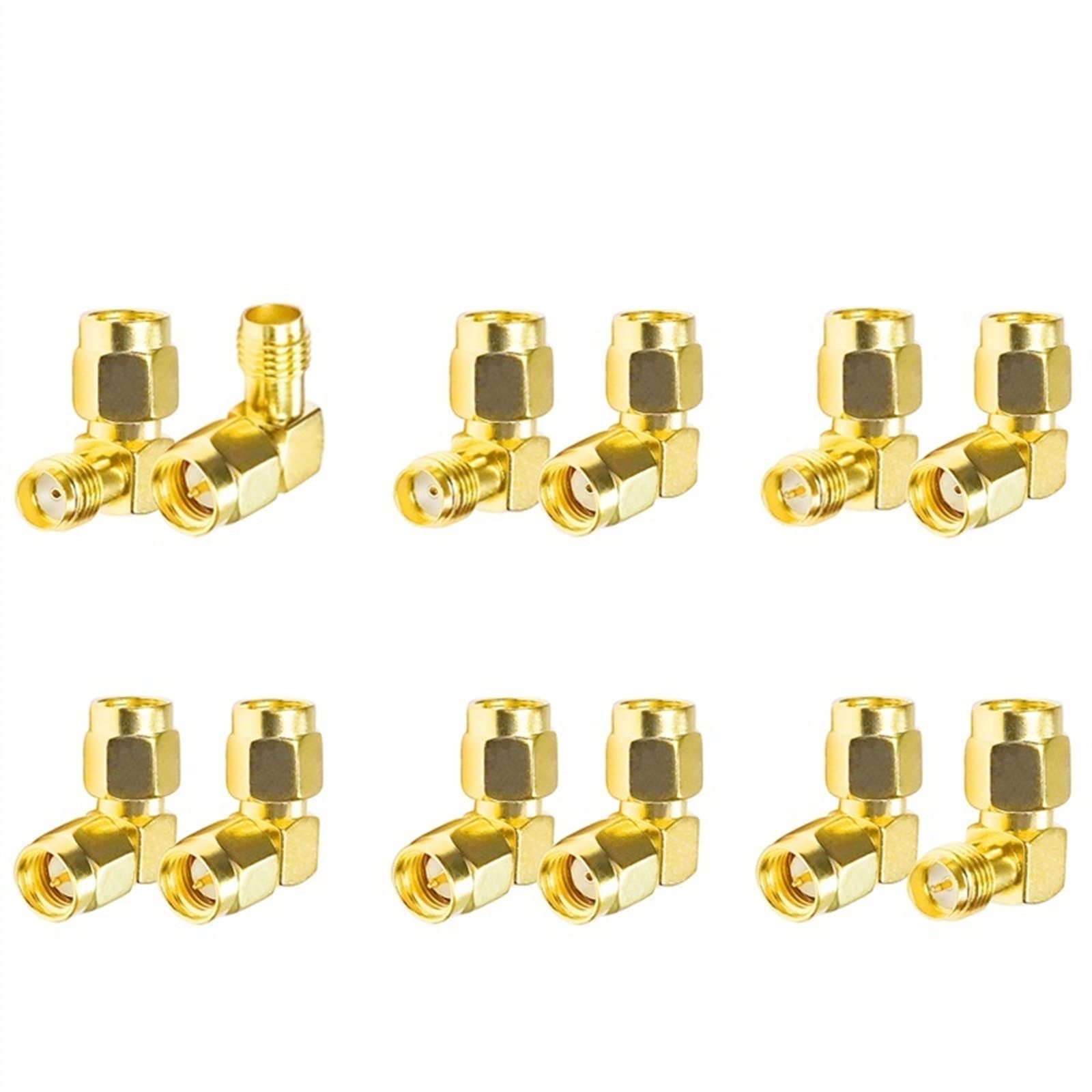 Conector RF coaxial SMA a RP SMA macho hembra de 90 grados para antenas y routers WiFi 2 uds