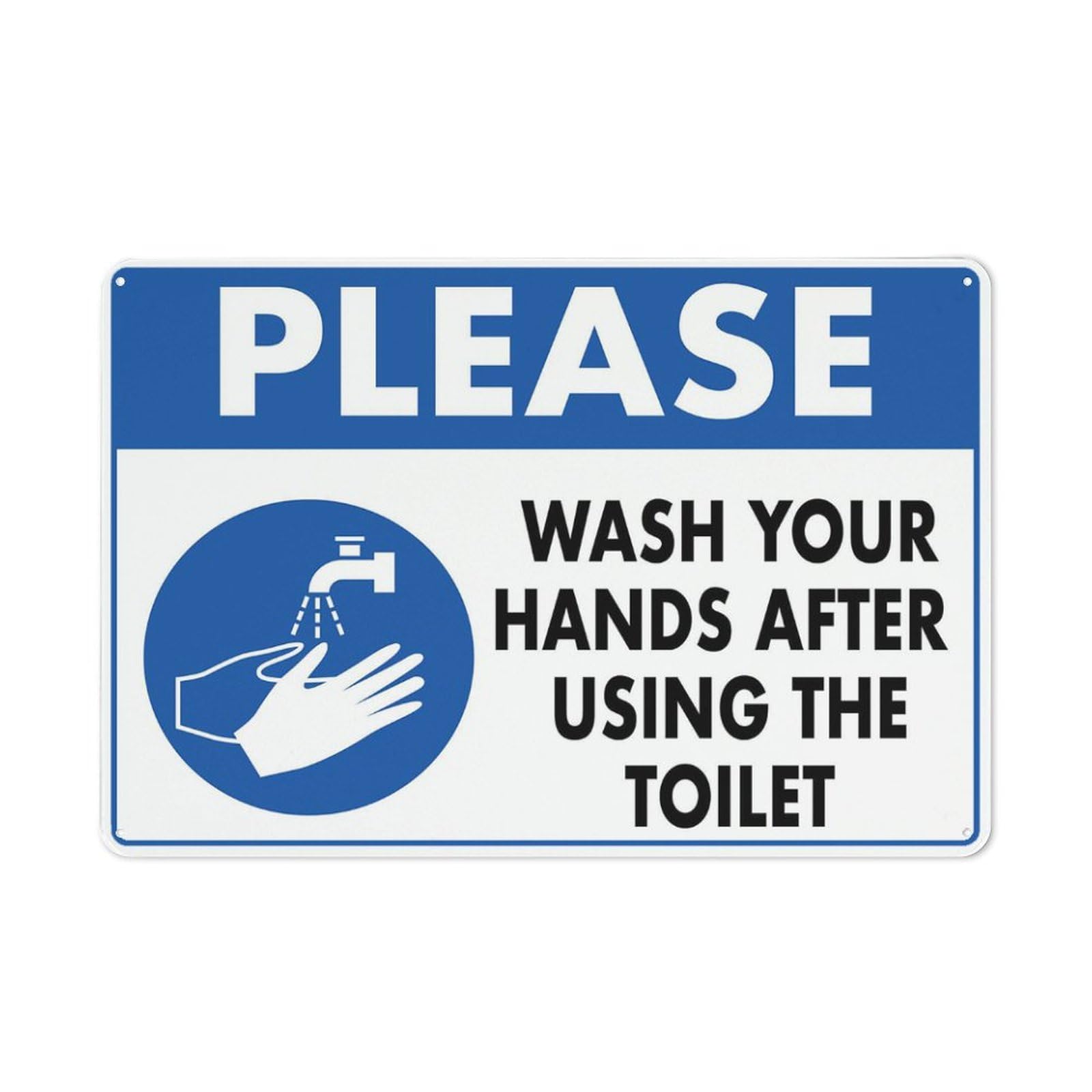Please Wash Your Hands After Using The Toilet Sign 8"X12" Rust Free Aluminum Signs Outdoor, Metal Tin Sign For Home, Business, Yard