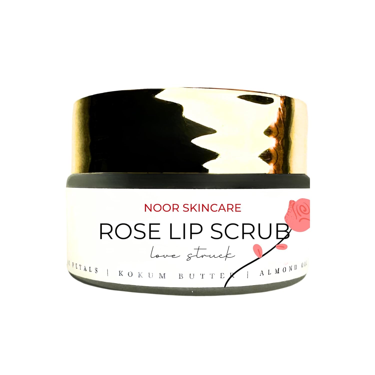 Noor skincare Rose Lip Scrub 100 Organic, for Dark Lips, Lip care