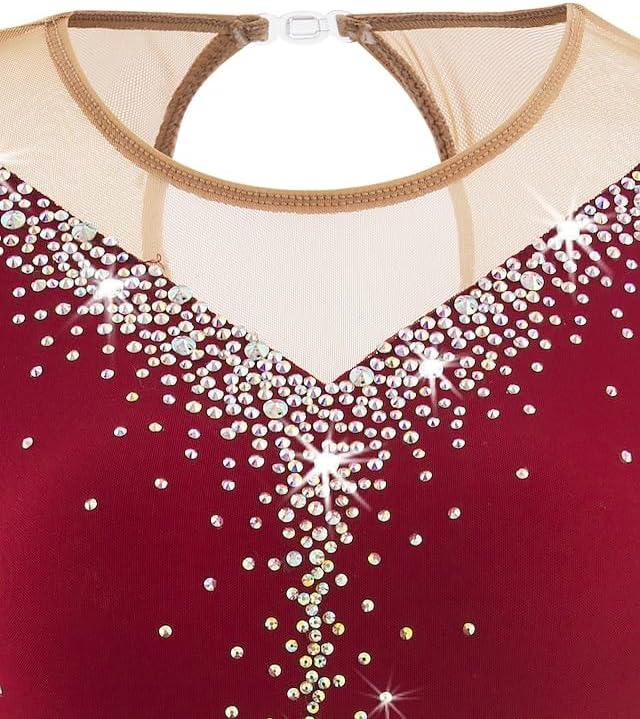 Women's Girls' Elasticity Ice Skating Dresses Classic Figure Skating Dress Competition Skating Wear Handmade