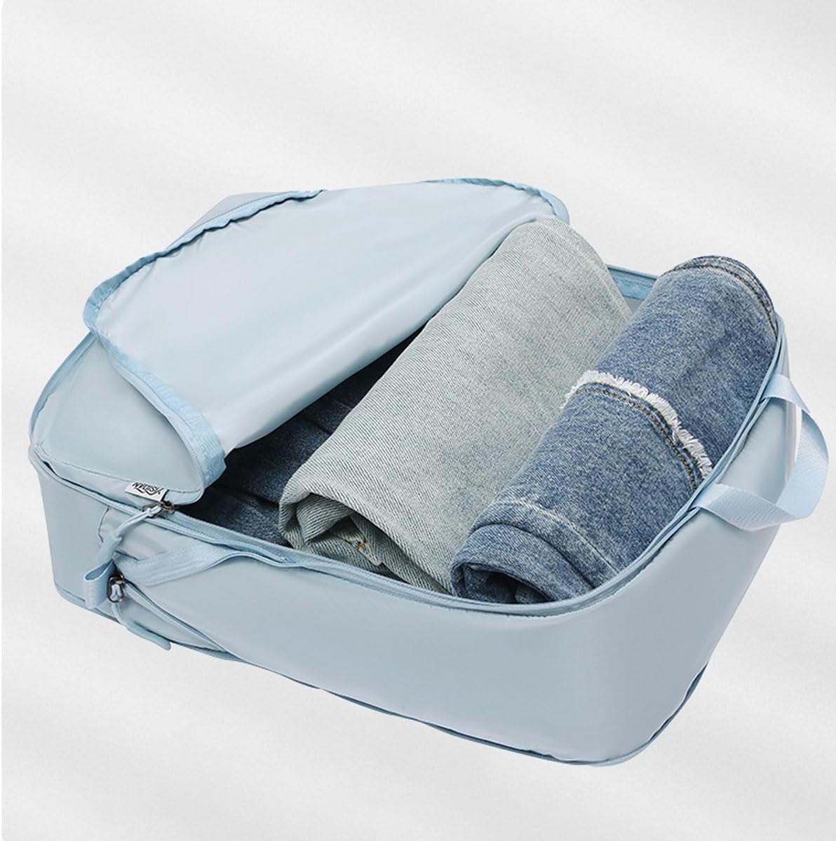 2 Pieces Set Pack Cube Luggage Pack Organizer Travel Accessories Travel Clothes Storage Bag, Organizing Bag, Separate Bag, Clothes Travel Bag (Beige)