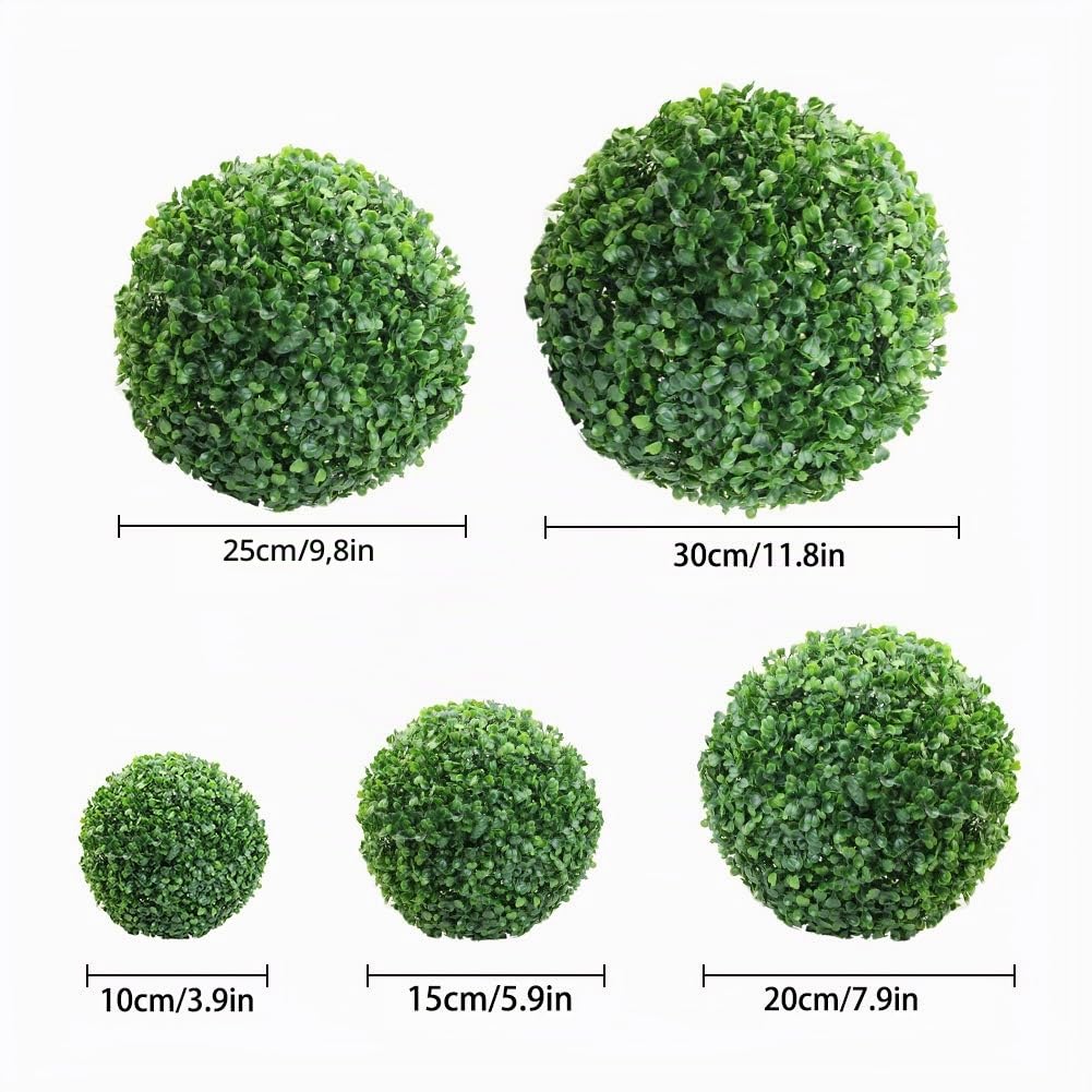 Bola de Plantas Verdes Artificiales - Boj, Topiaria, Plástico Verde - Decoración del Hogar, Exterior, Boda, Fiesta
