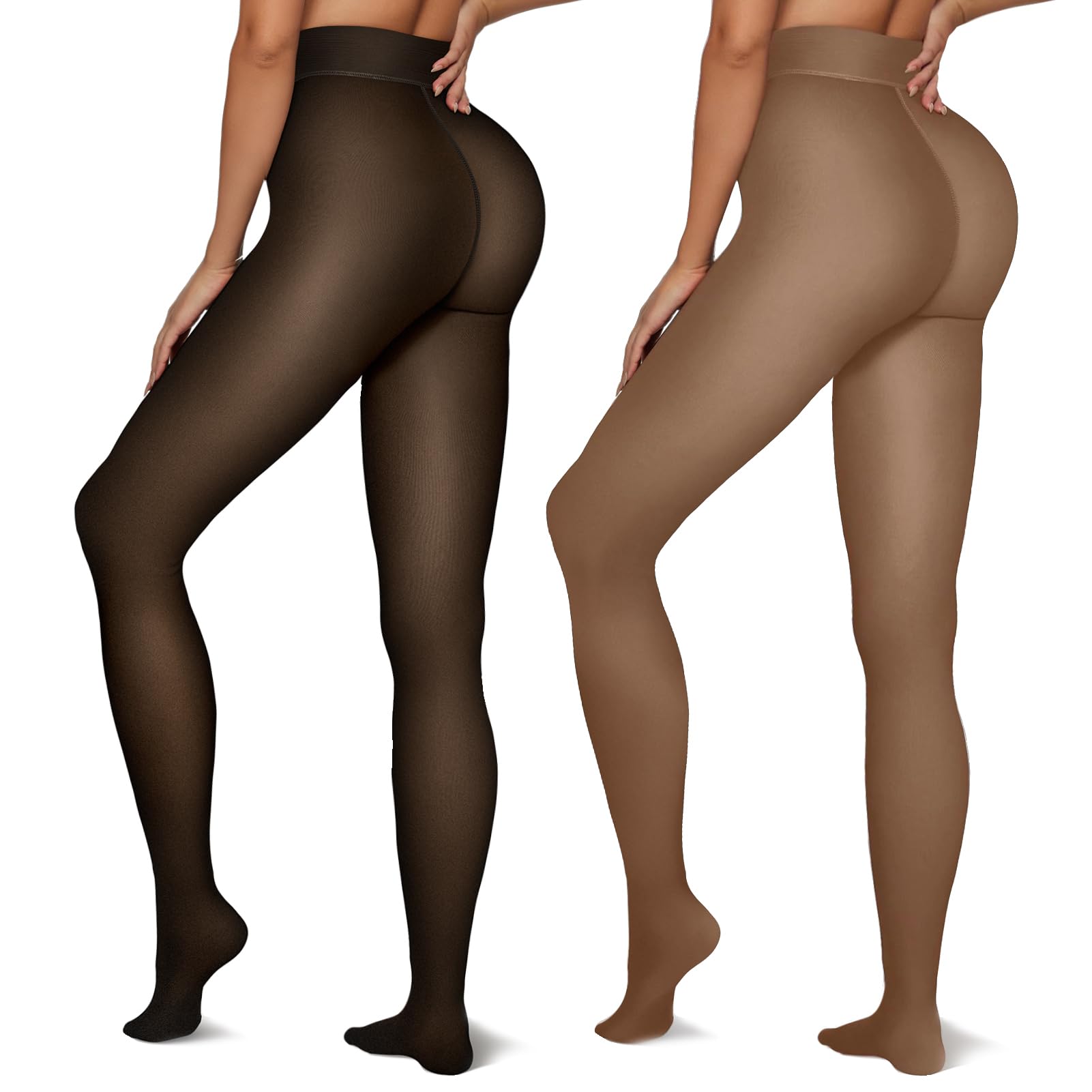 Vertvie 2 Pairs Fleece Lined Tights