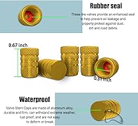 Vista 2 de 5 tapas de vástago de válvula de neumático, cubierta de tapas de aire, juego de tapas de válvula de neumático de aluminio anodizado, accesorios