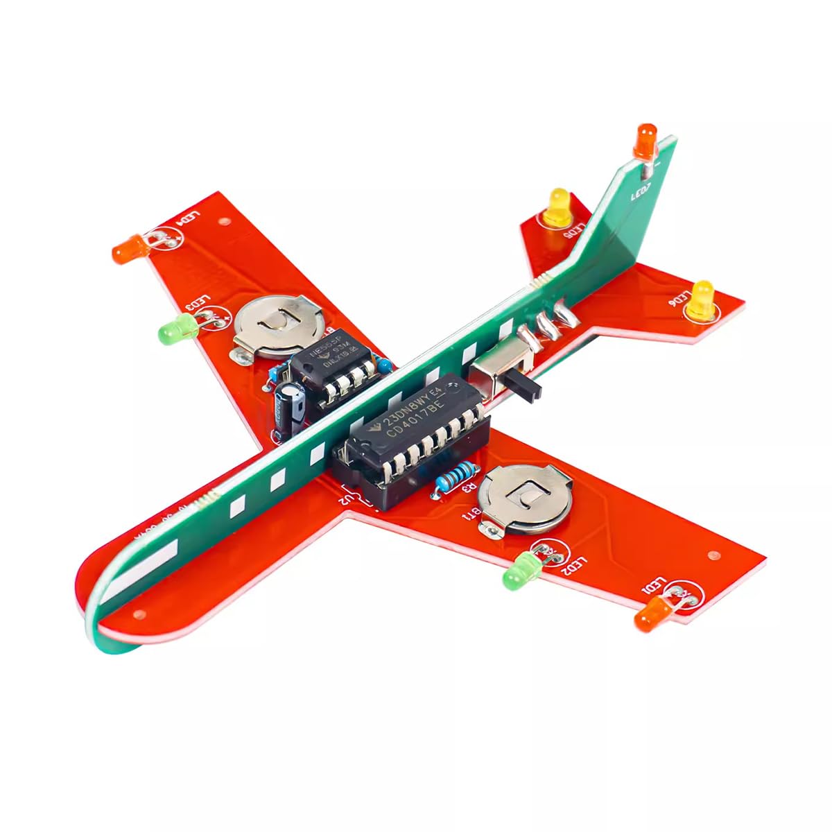 Sarini Kit de fabricación de circuitos de Flash electrónico de avión pequeño, Tablero de Entrenamiento de Soldadura, Proyecto de Soldadura de avión, Kit de ensamblaje electrónico, Herramientas