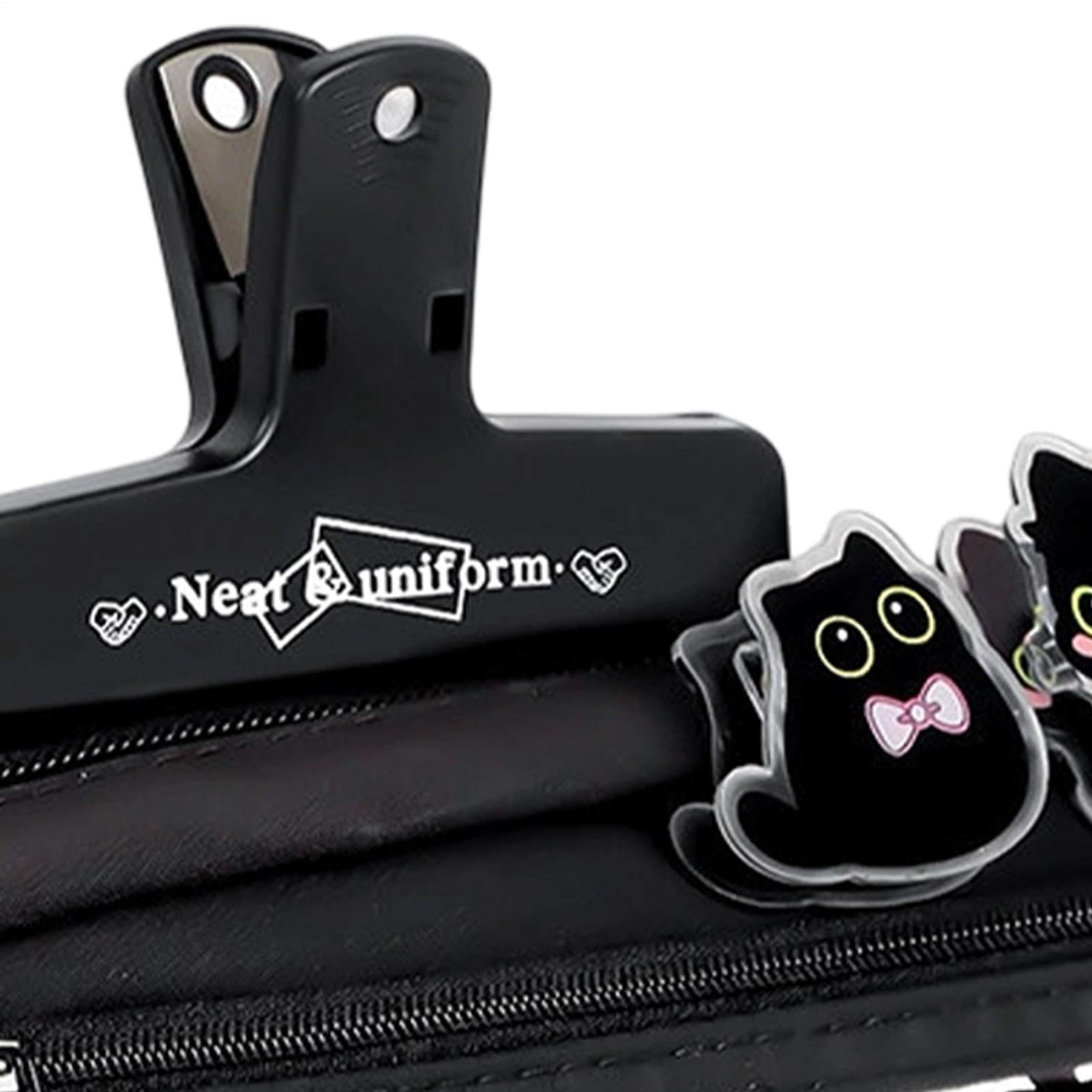 Astuccio portamatite a forma di gatto nero con grande capacità, organizer