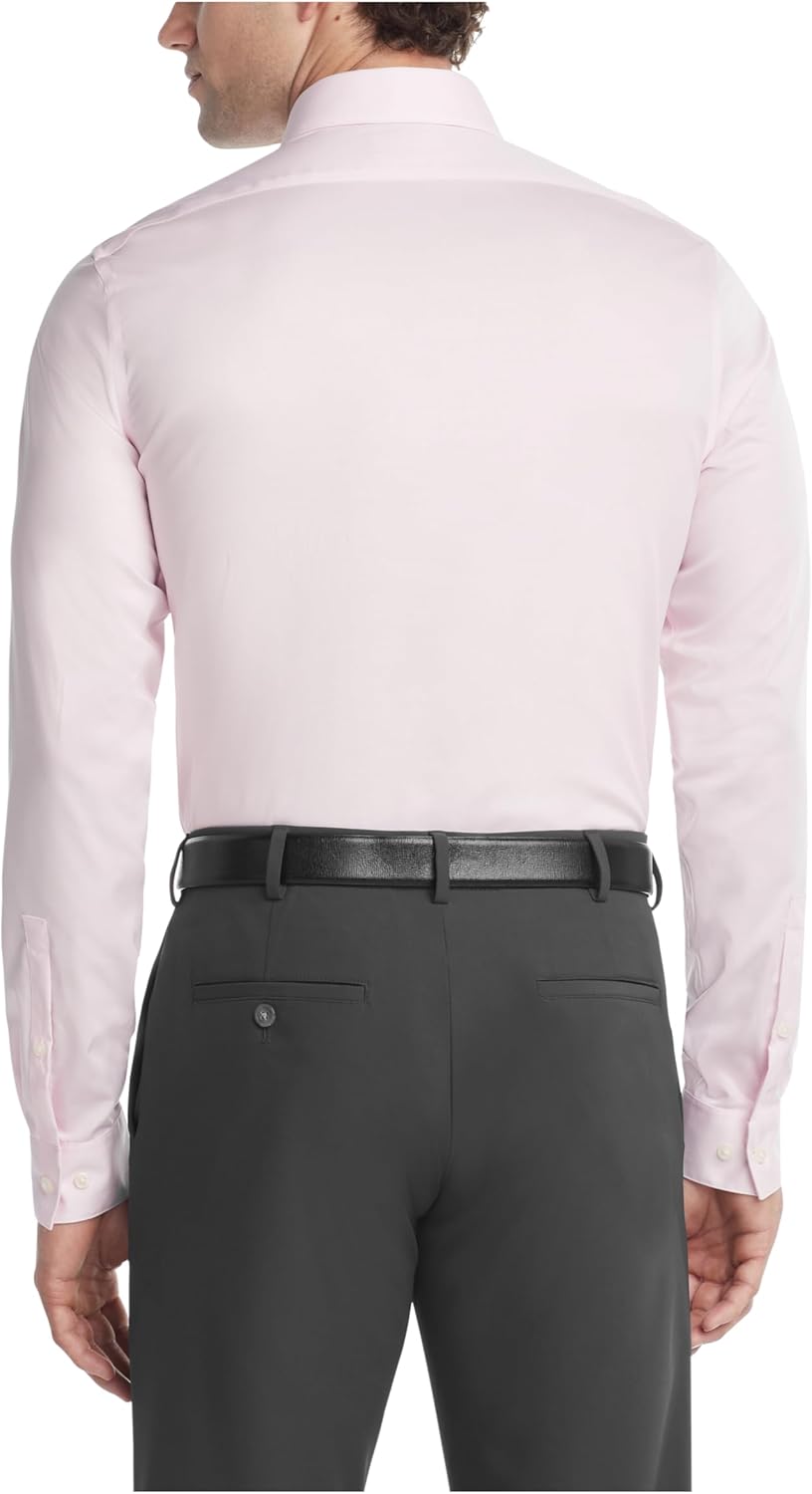 Calvin Klein Men's Regular Fit Herringbone French Cuff Non Iron Dress Shirt - Image 2