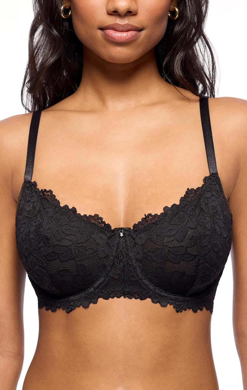 Mia Lace Bralette for Women, Unpadded and Unlined Wireless Bra, Perfect Racerback Everyday Lingerie
