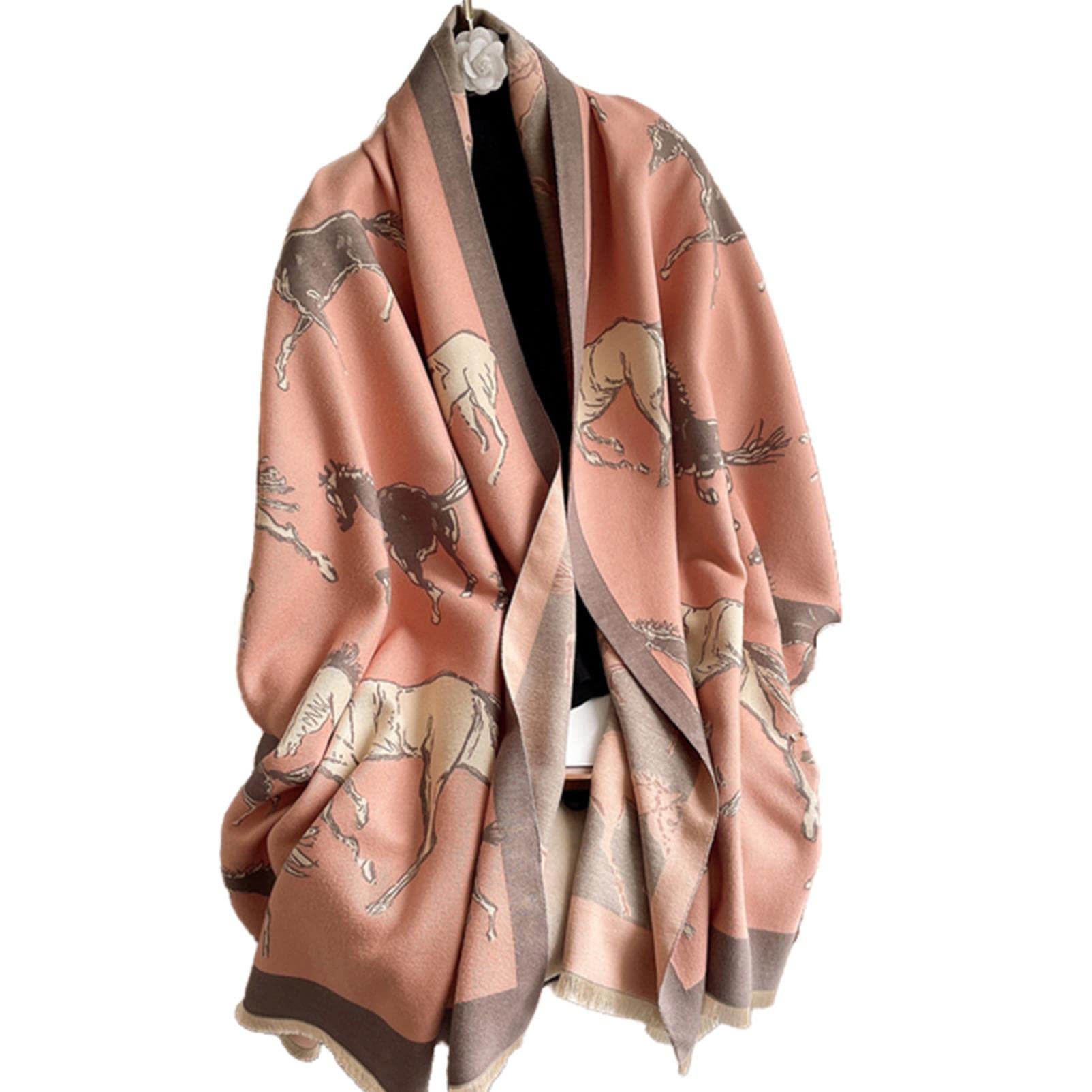 URYYRIT Foulard Écharpe Cachemire Chaude Dames Imprimer Un Châle De Couverture Hivernale Épaisse Et Envelopper Pashmina 180 * 65 Cm Femmes-Wyt154-4