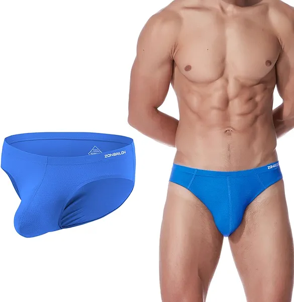 MUEBAIRES Mens Underwear Bikini Briefs with Large Pouch Bulge Breathable Low Rise Sport Enhancing Briefs