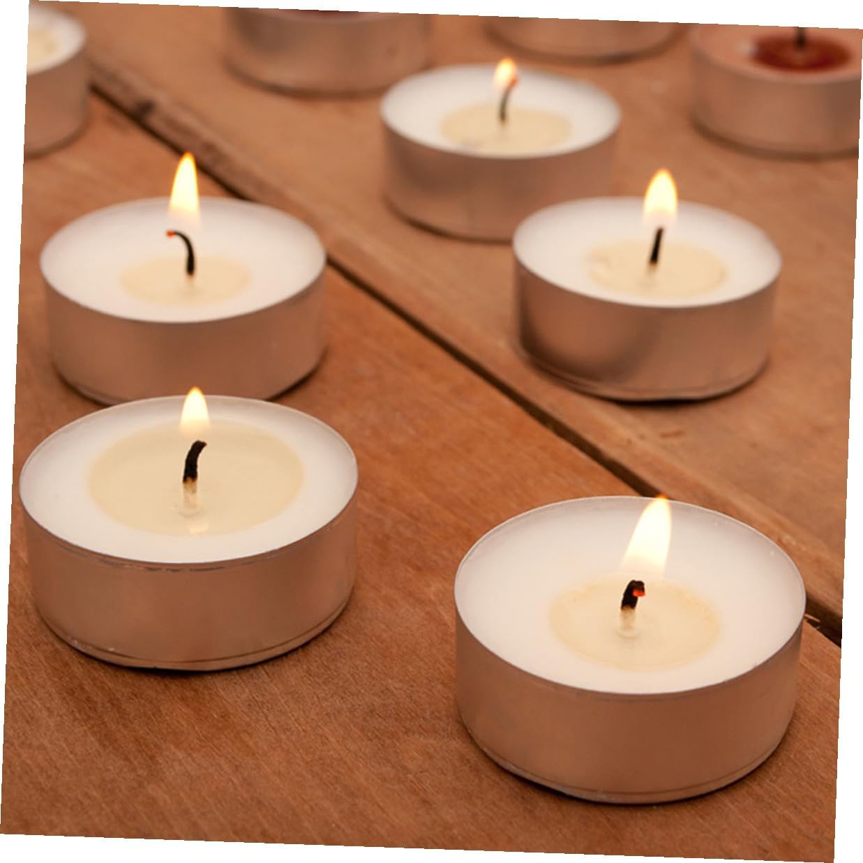 100pcs Multi-Function Mini Round Tea Light Candles, Portable and Lightweight Wax and Aluminum Votive Candles for Wedding, Home Decor, and Office Use