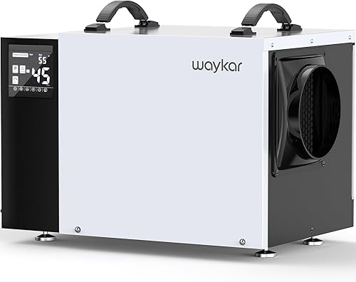 Waykar Deshumidificador de 125 pintas para espacio de arrastre con manguera de drenaje para uso comercial, sótanos e industria, unidad para daños