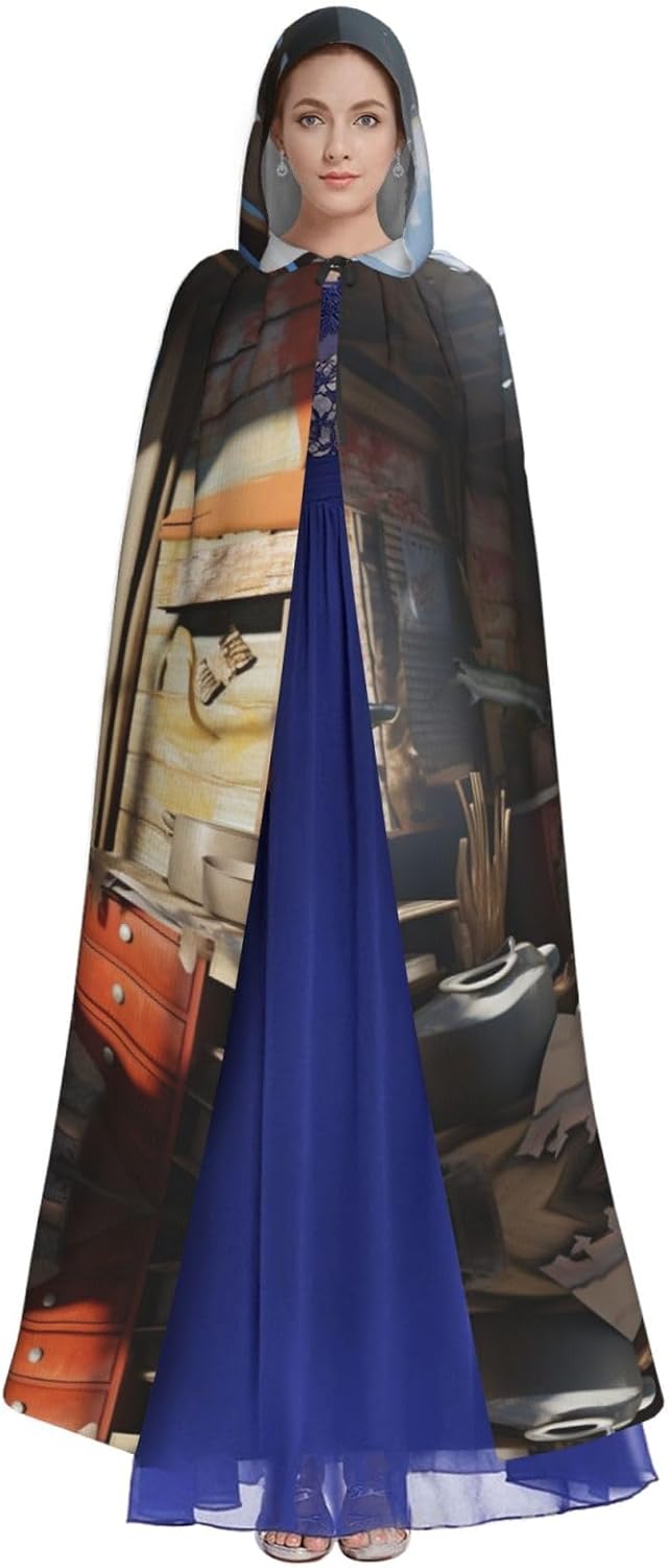Fish in the sky Unique Darkness Poncho Shawl - Customizable Wearable Blanket for Women, Perfect Halloween Costume Accessory, Knight, Akatsuki, and More