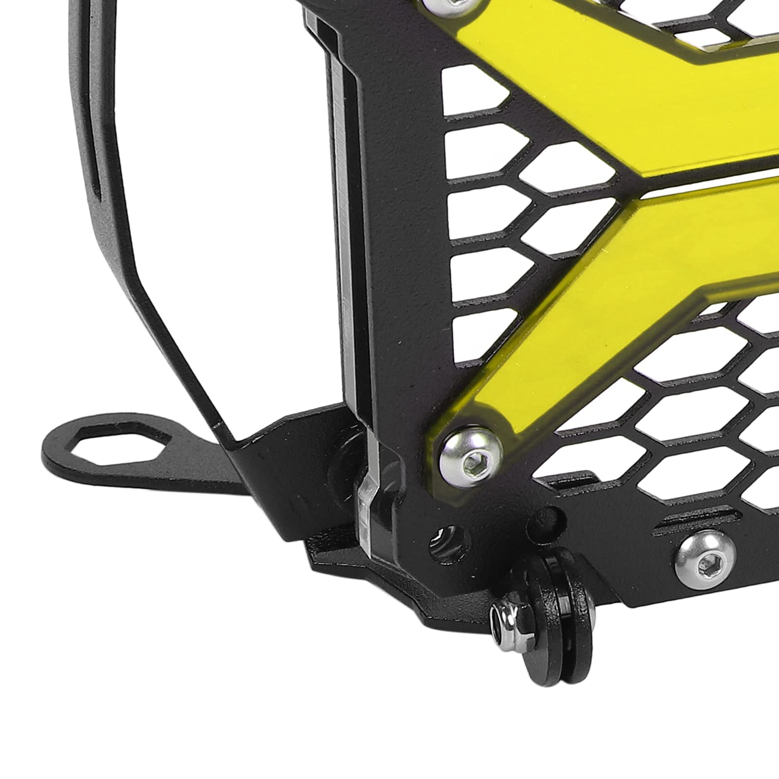 Protezione della luce anteriore, protezione della griglia del faro Sostituzione della guida sicura in acrilico in acciaio inossidabile per R1250GS ADV 2021 per moto(giallo)