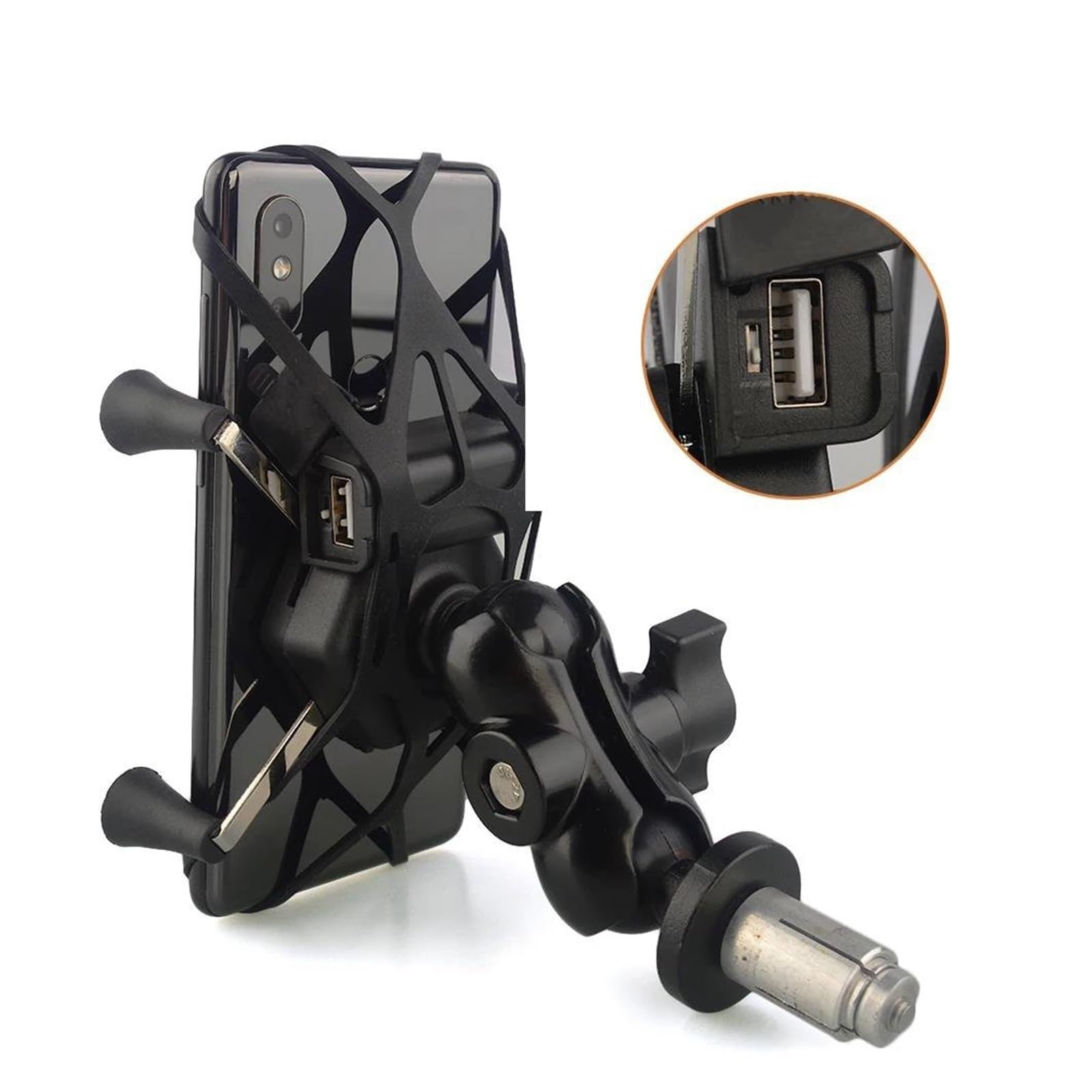 Staffa Montaggio GPS Navigazione Staffa di Navigazione GPS Universale per Telefono per M&OTO con Supporto per Telefono Cellulare con Impugnatura USB GPS Porta Cellulare