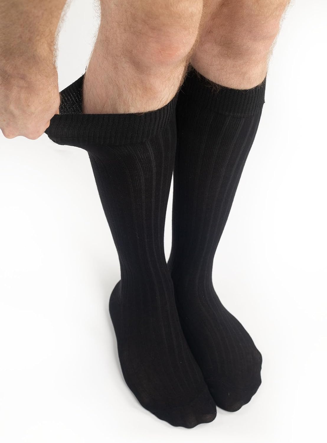 4 x Mens Knee High Cotton Striped Socks | Over the Calf Socks | Dress Socks | Size 9-11