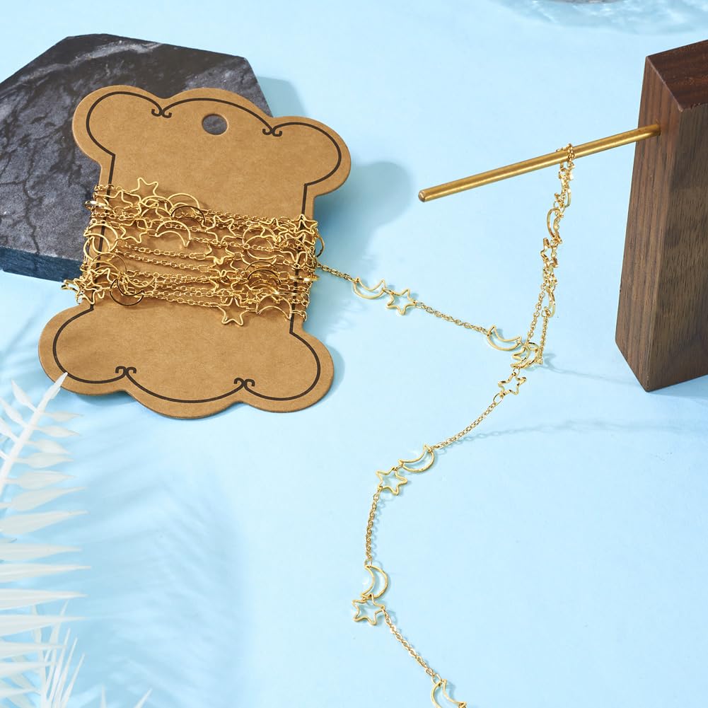 Amazon.com: 6.56Feet/2M Star Moon Brass Link Chain Golden Soldered Hollow  Star Moon Chain Link for DIY Necklace Bracelet Jewelry Making : Arts,  Crafts & Sewing