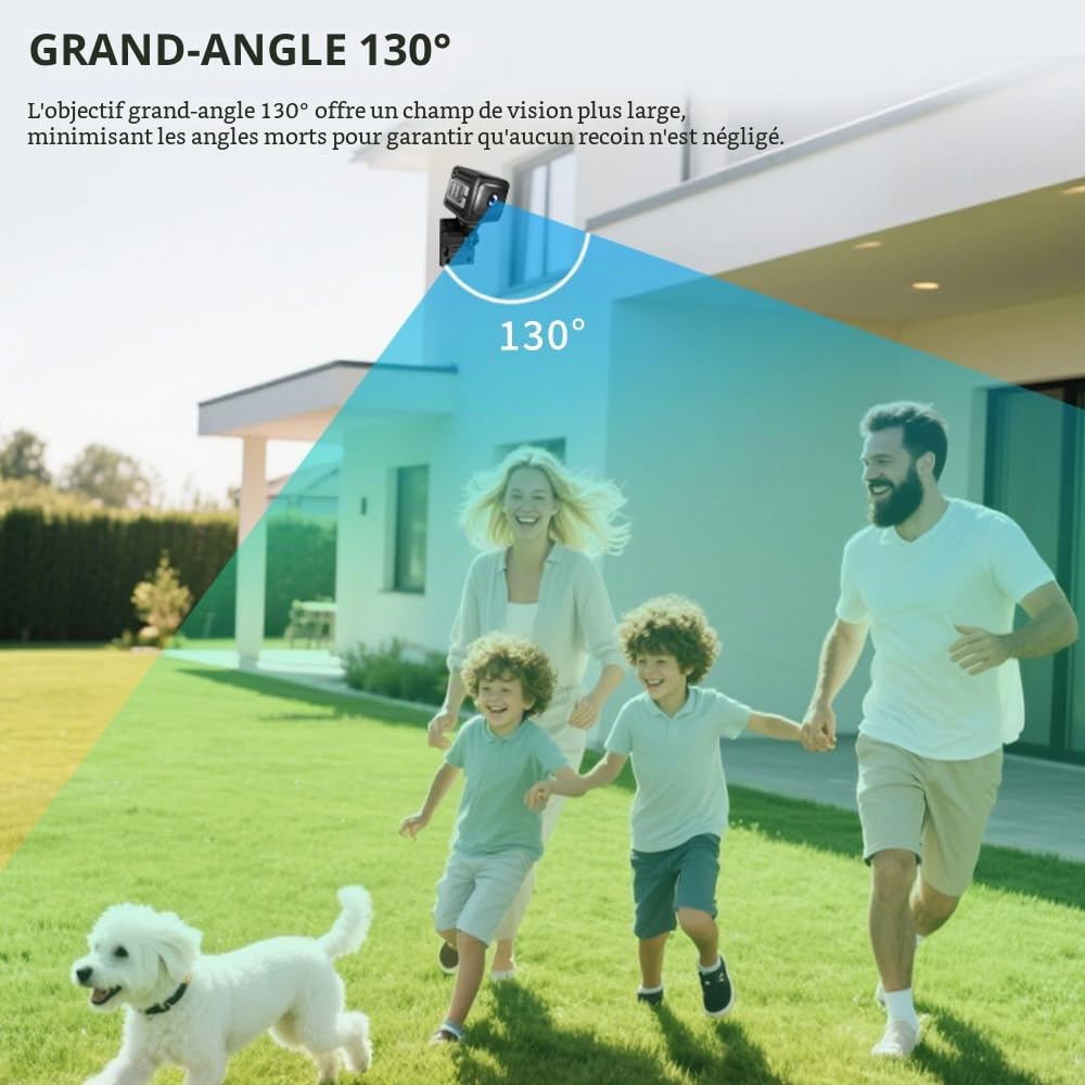 Mini caméra espion cachée 4K HD Bluetooth et WiFi sans fil pour intérieur et extérieur avec vision nocturne, détection de mouvement, enregistrement à distance, grand angle de 130°, contrôle par