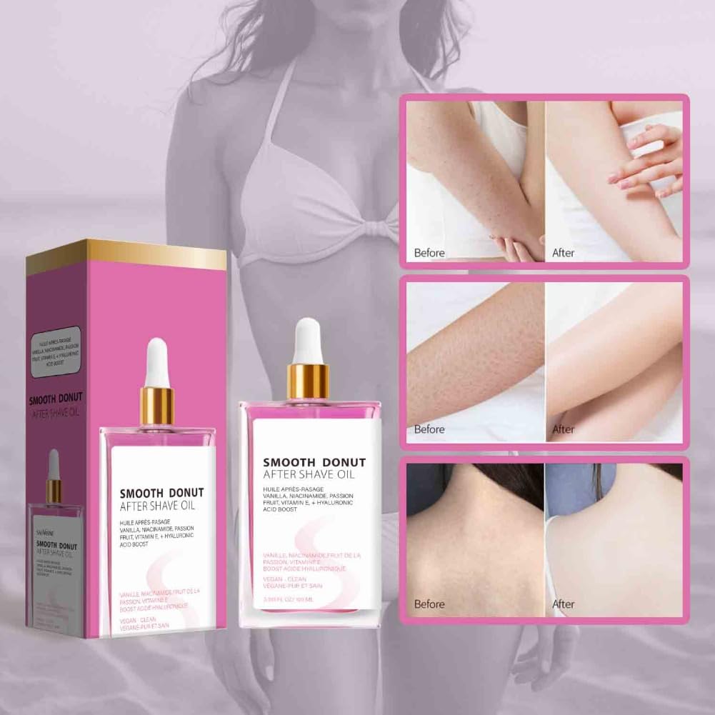 2PCS Smooth Donut After Shave Oil, Soft Serve After Shave Oil, Moisturizing Hair Shaving Care for All Skin Type