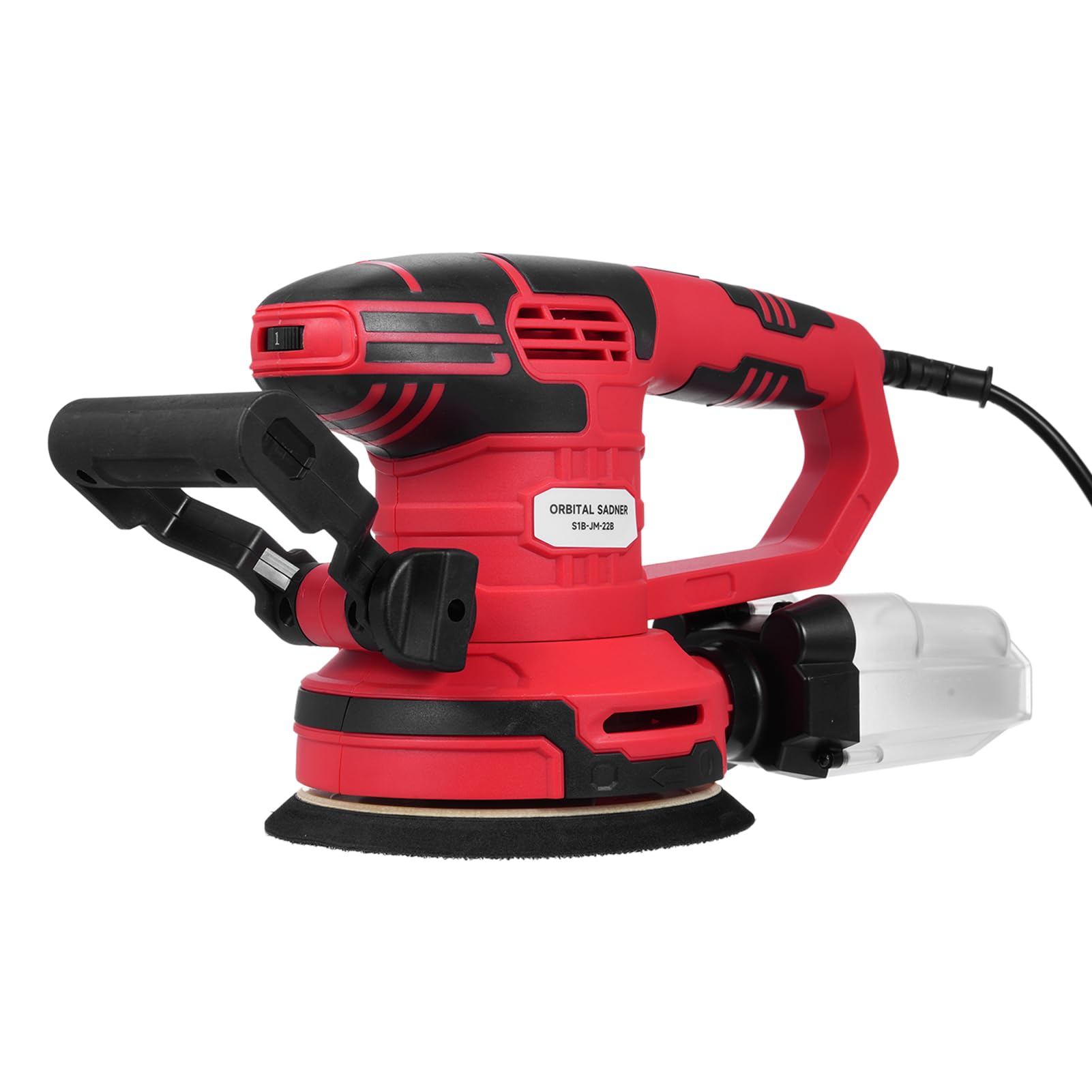 Lijadora Orbital De 150MM Lijadora EléCtrica De 450 W Con Cable De 6 Engranajes Ajustables, Lijadora ExcéNtrica De 13000 SPM Con Doble Mango Con 20 Piezas De Papel De Lija, Colector De Polvo, Para Car