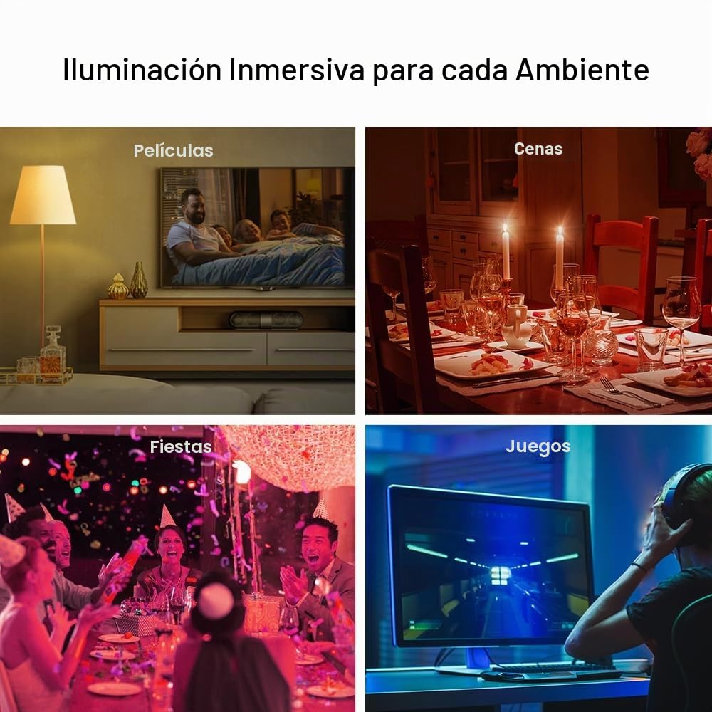 Tapo – Bombilla LED multicolor inteligente Wi-Fi, casquillo E27, compatible con Alexa y Google Home, 806 lúmenes, 8.3W, sin necesidad de concentrador, control remoto/app