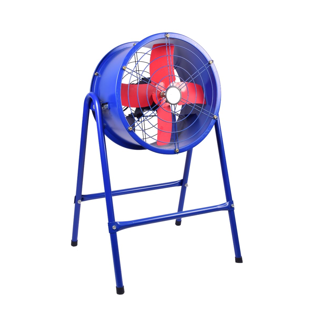 LUMIKING Ventilador de Pie Industrial con Soporte | 370 W con 4 Aspas Metálicas | Extractor de Aire Grande de 98 cm x 48 cm de diametro x 27 cm | Para Grandes Superficies (370 W)