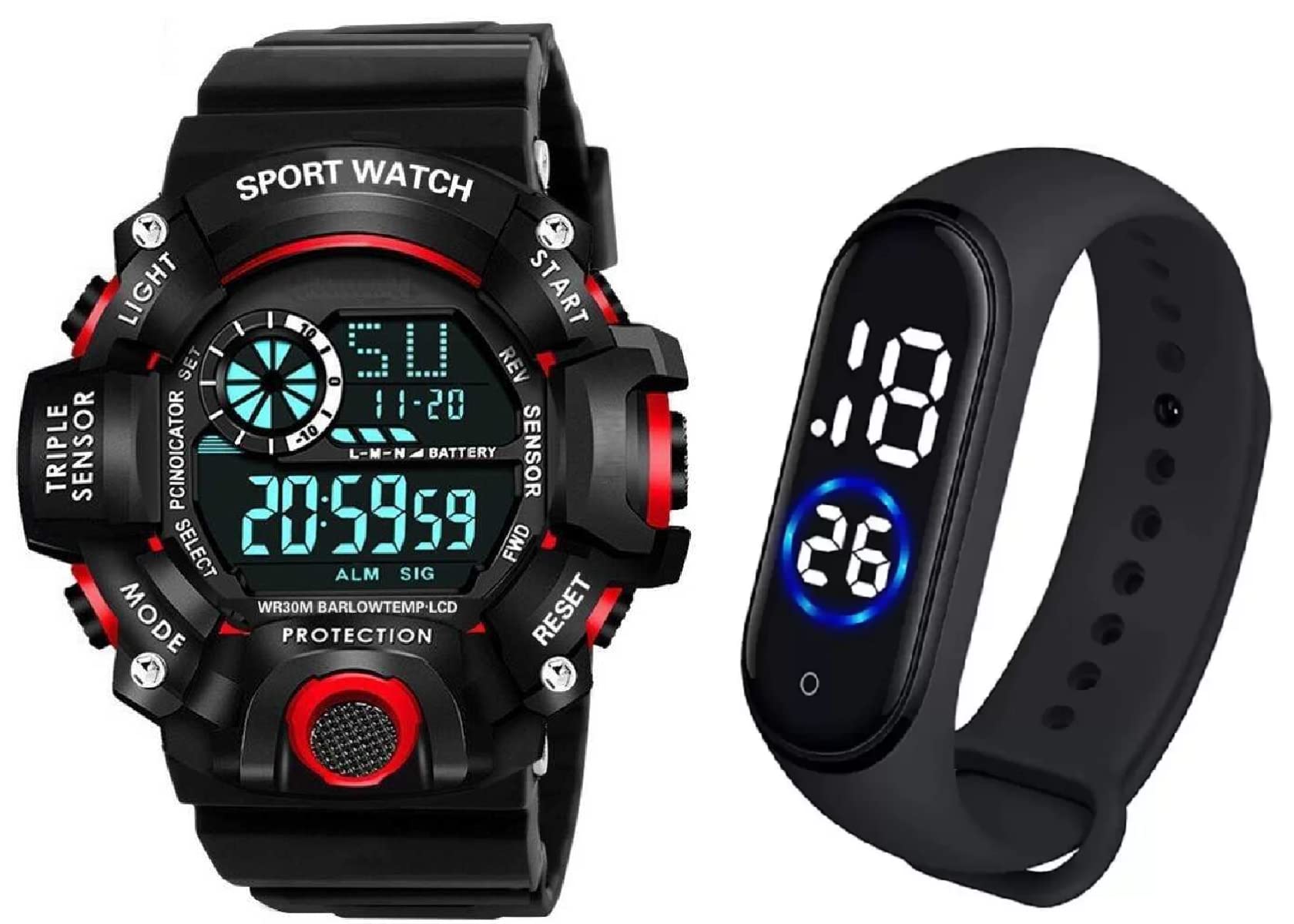 SELLORIA A Digital Watch Shockproof Multi-Functional Automatic Black Strap Waterproof Digital Sports Watch for Mens Kids Watch for Boys (RED) (B0BT7M4LC3) Amazon Price History, Amazon Price Tracker