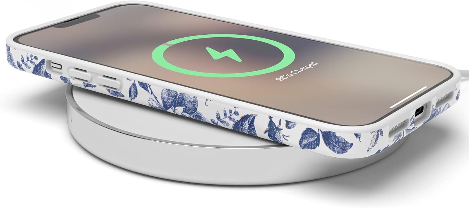 Casely iPhone 13 Pro Max Case | Rose to Fame | Blue & White Floral | Compatible with MagSafe | Classic Ultra Slim Design