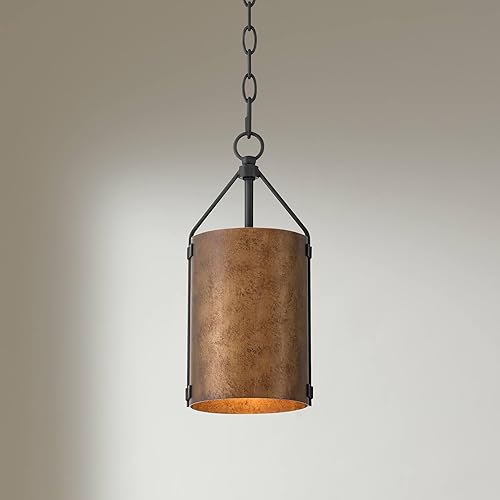 Possini Euro Design Julian - Lámpara colgante industrial rústica de 6 pulgadas, para comedor, cocina, isla de vestíbulo, tambor para colgar en