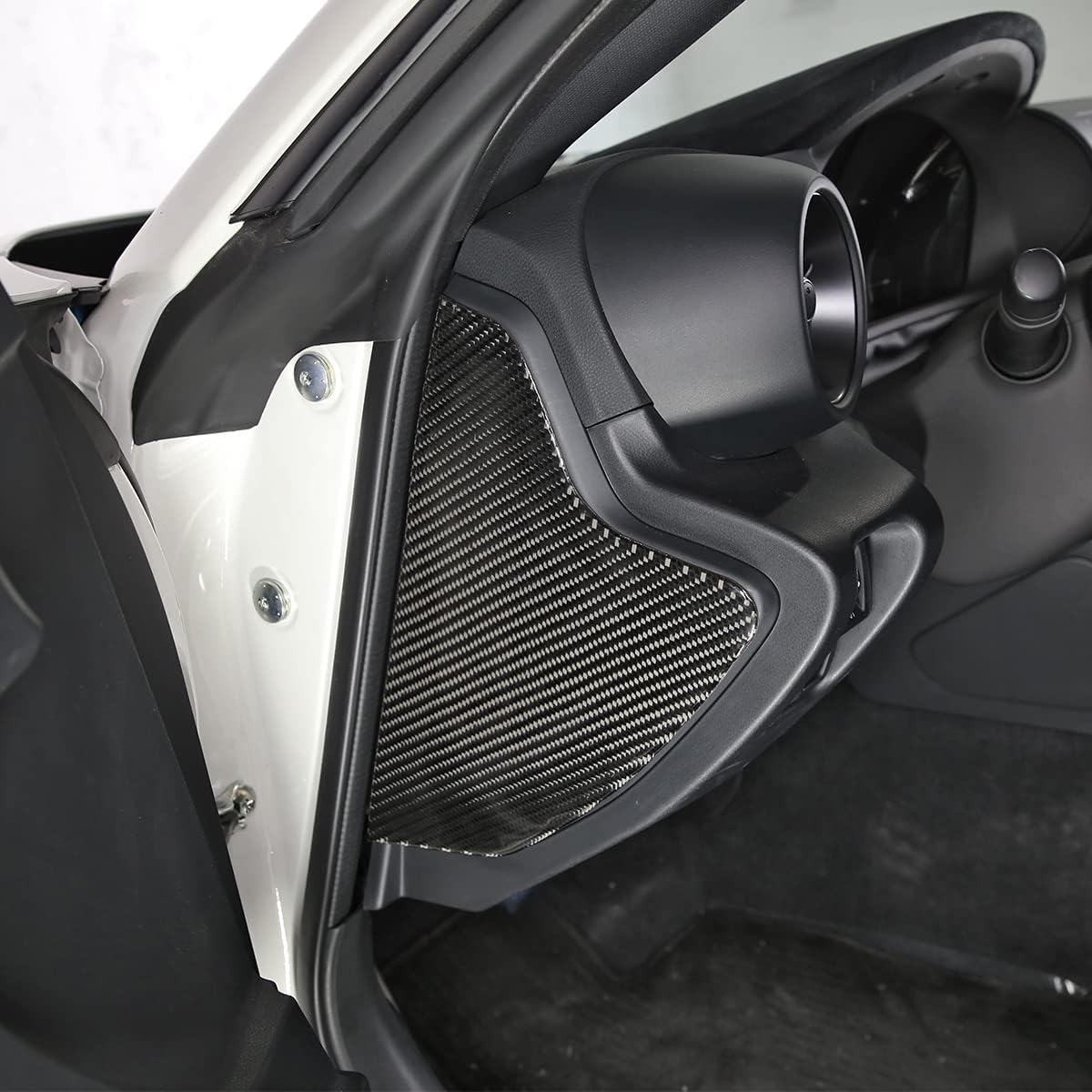for Subaru BRZ 2022 Real Carbon Fiber (Soft) Car Collision-Proof Front Doors on Both Sides Panel Decorative Cover Sticker Protective Car Interior Accessories LHD 2 Pcs (Carbon Fiber Black)