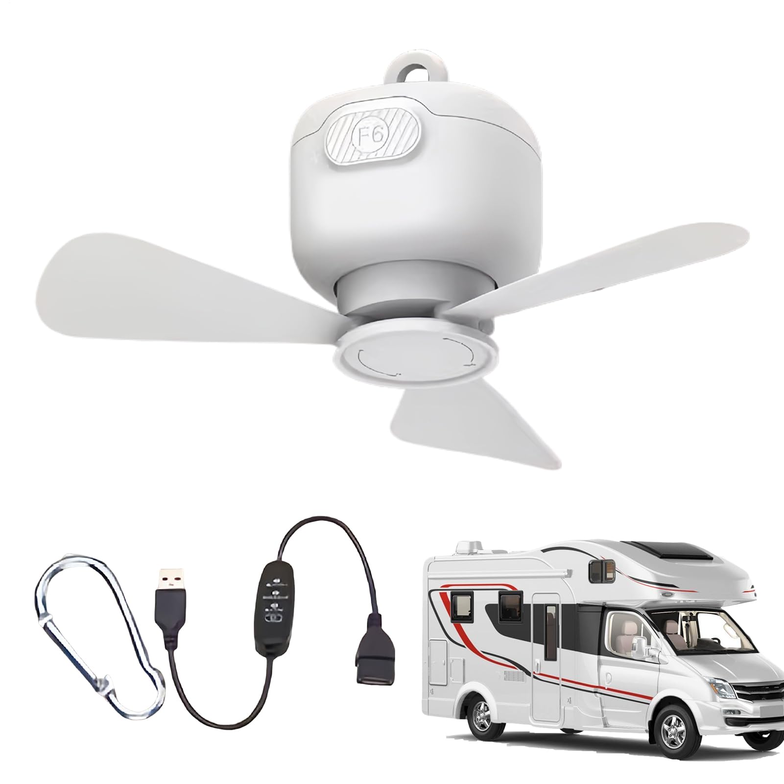 Ventilateur de plafond pour extérieur USB Generico avec 3 vitesses réglables pour tonnelle