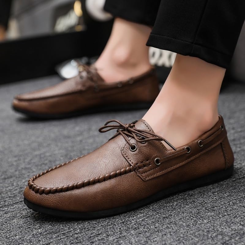 Men's Prom Shoes Vegan Leather Business Vintage Round Toe Anti-Slip Prom Wedding Slip-on2