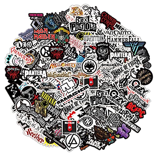 [84Pcs Random No Repeat] Band stickers, music stickers, guitar stickers, punk stickers, rock and roll music stickers, metal band stickers, classic rock stickers, metal stickers, sticker lot, grunge stickers, rock and roll stickers, sticker packs, vin
